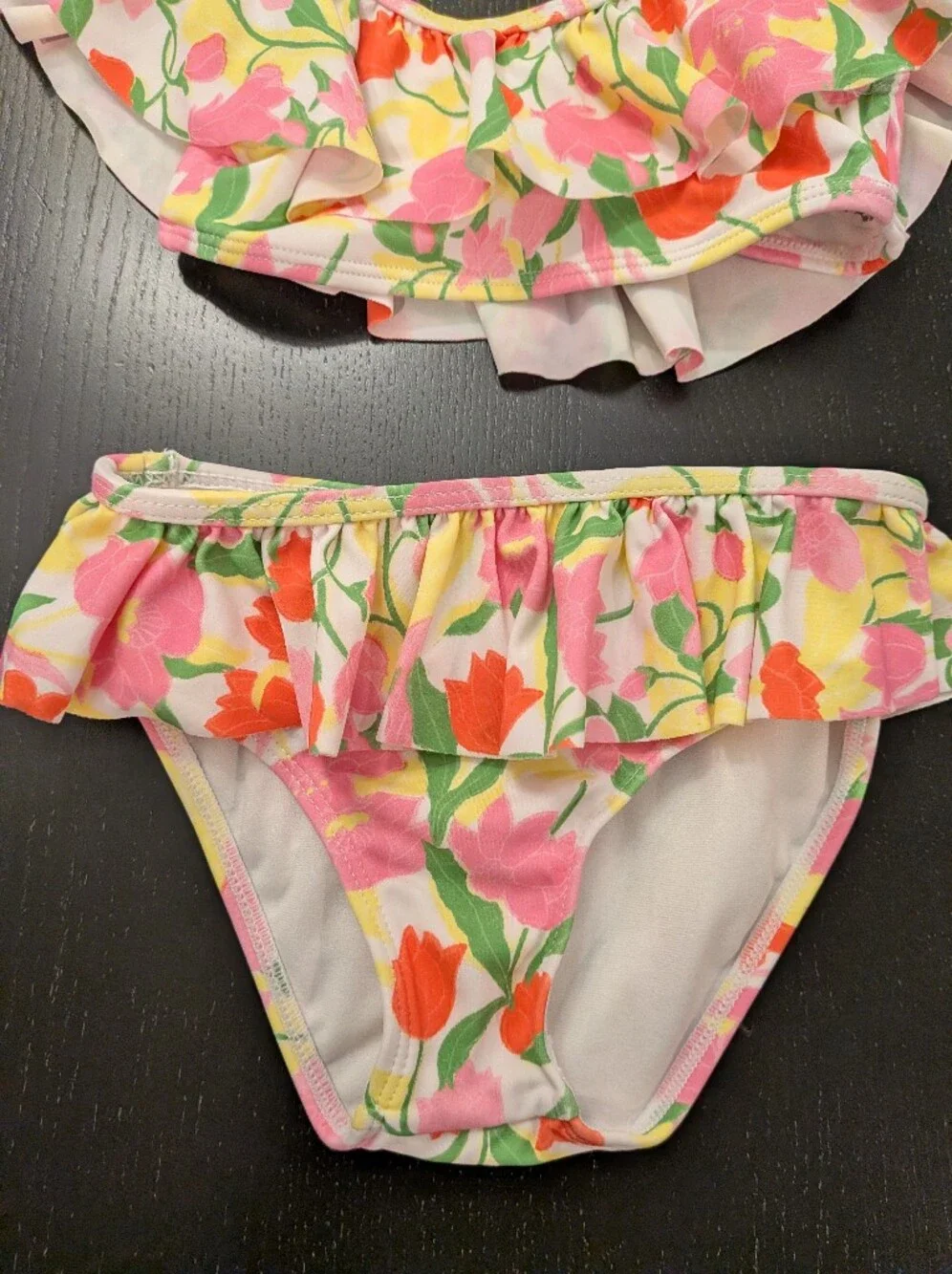 Janie and Jack Pink Multi Floral Ruffle Two-Piece Swim Set